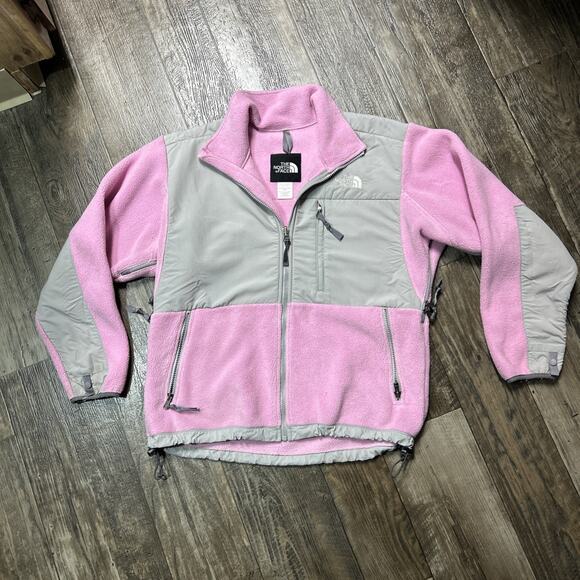 The North Face Denali Fleece Hybrid Jacket Womens S Pink Gray Full Zip Polartec - Picture 1 of 8